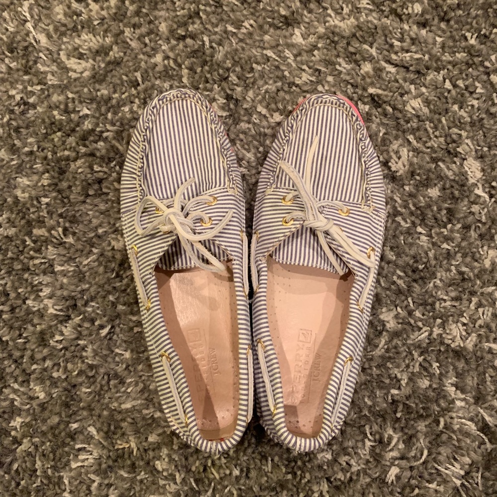 J. Crew x Sperry Top Sider Striped Boat Shoes